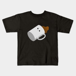 Spilt Coffee Cup (Sad) Kids T-Shirt